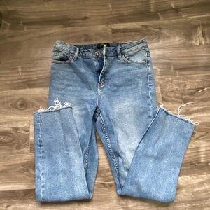 Buffalo David Bitton Distressed Blue Ankle Jeans